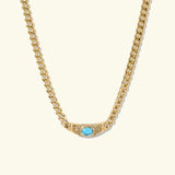 Goldkette Mit Steinen – Aquamarin