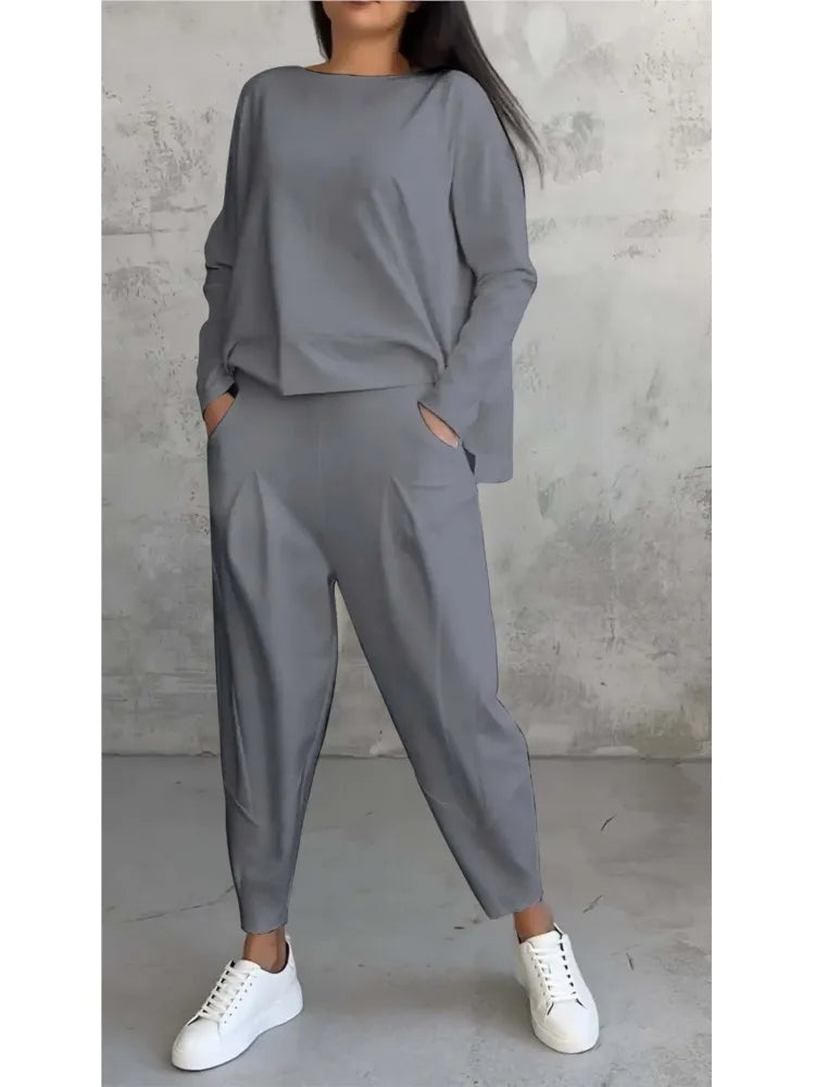 Amelia® | Elegantes Zweiteiler-Set mit Langarm-Top und Hose