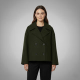 Magdalena | Eleganter Kurzmantel für Damen – Grün