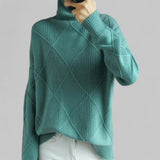 Susanne | Rollkragen Locker Geschnittener Pullover für Damen – Türkis