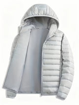 Grimbert | Herren Steppjacke mit Kapuze – Hellgrau