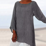 Jolina Luftiges Langarm-Oberteil | Übergangsjacke Damen S–3XL – Grau