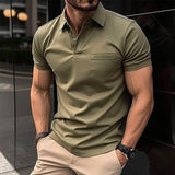 Richard | Herren Moderne Passform Taschen Polo-Shirt – Grün