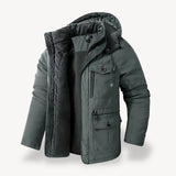 Jürgen | Herren Robuste Winterjacke mit Fleece-Futter – Grau