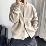 Gunther | Herren Oversized Strickjacke mit Knöpfen – Beige