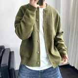 Gunther | Herren Oversized Strickjacke mit Knöpfen – Grün