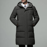 Halvdan | Herren Lange Steppjacke mit Kapuze – Grau