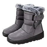 Halvika | Damen Wasserdichte Winterstiefel Gefüttert – Grau