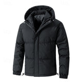 Halvrik | Herren Steppjacke mit Kapuze Winterjacke – Schwarz