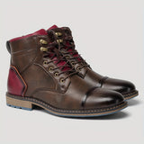 Hartmut | Herren Stiefeletten Schnürboots Braun – Bordeaux
