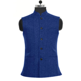 Hartwin | Herren Trachtenweste Slim Fit Stehkragen – Blau