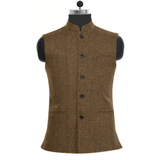 Hartwin | Herren Trachtenweste Slim Fit Stehkragen – Braun