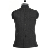 Hartwin | Herren Trachtenweste Slim Fit Stehkragen – Schwarz