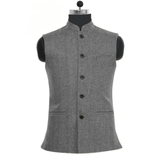 Hartwin | Herren Trachtenweste Slim Fit Stehkragen – Grau
