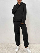 Hausanzug Damen Teddy – Schwarz