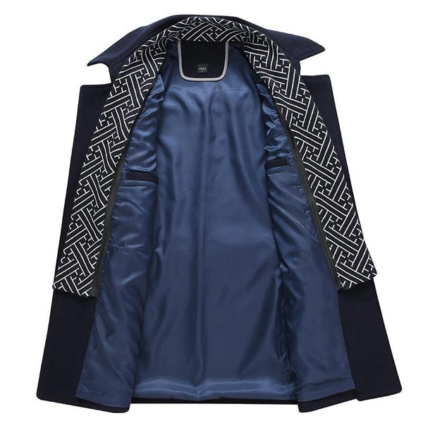 Anspruchsvoller Trenchcoat mit hohem Kragen für Männer