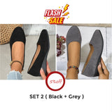 Friza | Bequem Atmungsaktiv Rutschfest Orthopädische Damenschuhe – Schwarz + Grau +
