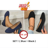 Friza | Bequem Atmungsaktiv Rutschfest Orthopädische Damenschuhe – Schwarz + Blau