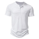 Henley T-Shirt Herren Kurzarm – Weiß