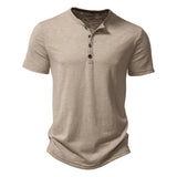 Henley T-Shirt Herren Kurzarm – Khaki
