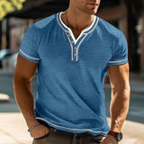 Henleyshirt Herren Regular Fit – Hellblau