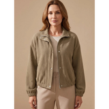 Henrike | Damen Jacke mit Struktur, Stehkragen und Elastischen Bündchen – Braun