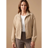 Henrike | Damen Jacke mit Struktur, Stehkragen und Elastischen Bündchen – Aprikose