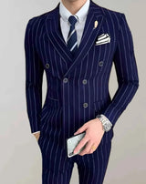 Herren Anzug Gestreift – Blau