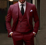 Herren Anzug Komplett Set – Burgunderrot
