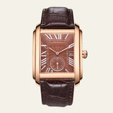 Herren Armbanduhr Rechteckig Elegant – Braun