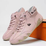 Moritz | Herren Bequeme Barfußschuhe Schnürbare Leder-Knöchelstiefel – Rosa