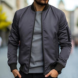 Herren Bomberjacke Casual Regular Fit – Grau