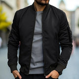 Herren Bomberjacke Casual Regular Fit – Schwarz