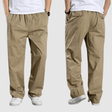 Herren Cargo Hose Loose Fit mit Gummibund – Khaki