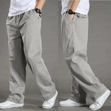 Herren Cargo Hose Loose Fit mit Gummibund – Hellgrau