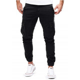 Herren Cargo Hose Slim Fit mit Taschen – Schwarz