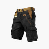 Elias | Herren Cargo-Shorts Locker Geschnitten 6-Taschen Outdoor – Schwarz