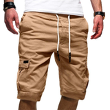 Herren Cargoshorts mit elastischem Bund und Kordelzug – Beige