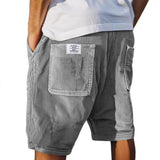 Lukas | Herren Cord-Shorts strukturierte Sommer-Bermuda mit Taschen – Grau
