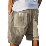 Lukas | Herren Cord-Shorts strukturierte Sommer-Bermuda mit Taschen – Khaki