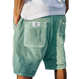 Lukas | Herren Cord-Shorts strukturierte Sommer-Bermuda mit Taschen – Grün