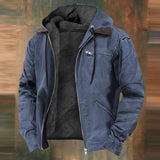 Andreas | Herren Gefütterte Sweatjacke mit Reißverschluss Warme Winter Hoodie Jacke – Blau