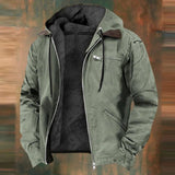 Andreas | Herren Gefütterte Sweatjacke mit Reißverschluss Warme Winter Hoodie Jacke – Grün