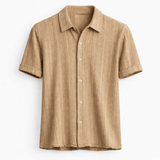 Herren Hemd mit Kragen und Knopfleiste – Beige