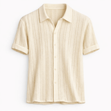 Herren Hemd mit Kragen und Knopfleiste – Creme
