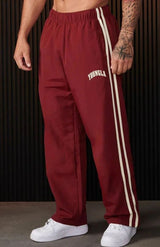 Tobias | Herren Jogginghose mit seitlichen Streifen elastischem Bund – Rot