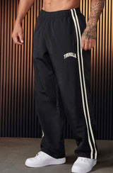 Tobias | Herren Jogginghose mit seitlichen Streifen elastischem Bund – Schwarz