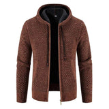 Herren Kapuzenstrickjacke – Braun