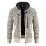 Herren Kapuzenstrickjacke – Beige