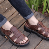 Herren Komfort Sandalen mit Klettverschluss – Braun
